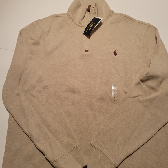 Polo Ralph Lauren Luxury Jersey Quarter-Zip Tan - Picture 6 of 16